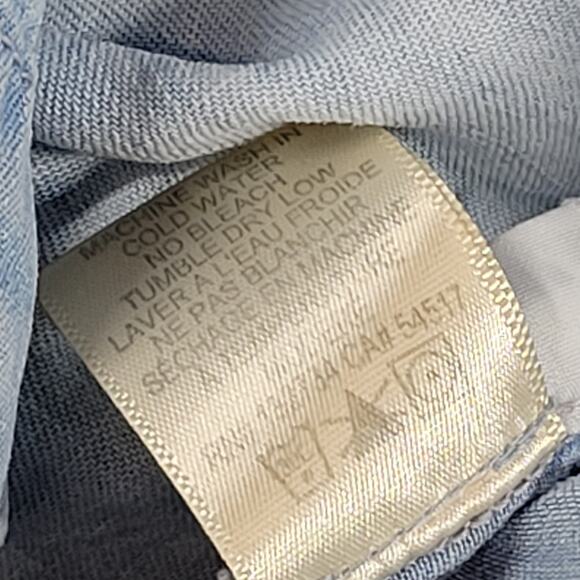 Cloth & Stone Chambray Shift Dress Womens M Blue Tencel Off Shoulder Lightweight - Picture 8 of 11